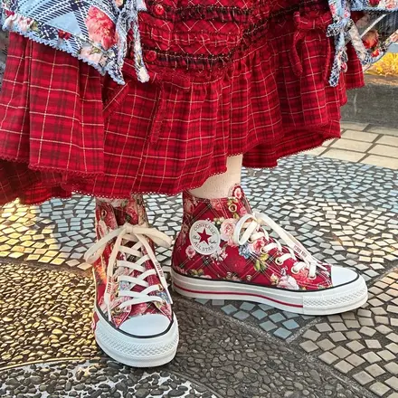 ピンクハウス × コンバース オールスター(R) HI "フラワーチェック"