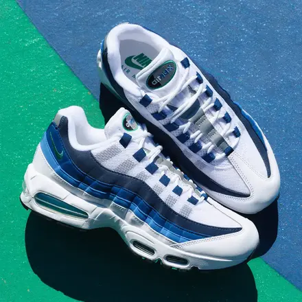 ナイキ エアマックス 95 ホワイト/エメラルド グリーン/レイク ブルー/フレンチ ブルー/オブシディアン/ブラック