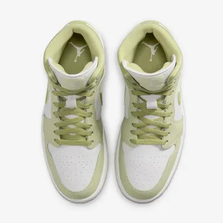 【海外4月1日発売予定】ナイキ ウィメンズ エア ジョーダン 1 ミッド オリーブ オーラ/ローン/ココナッツ ミルク/セイル(BQ6472-302)
