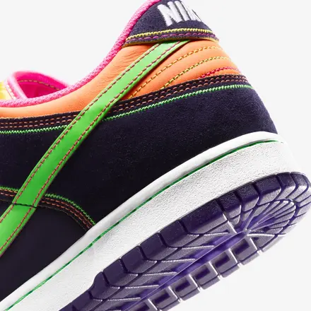 【海外4月1日発売予定】ナイキ ダンク ロー ダイナスティ パープル/ガーデン パープル/ネザーランド オレンジ/インパクト グリーン(IR1526-500)