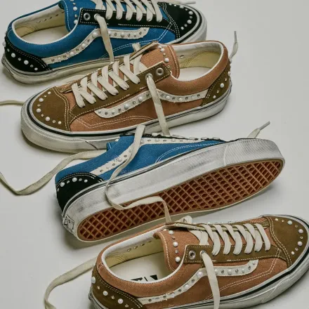 【国内4月21日発売予定】 ヴァンズ プレミアム オールドスクール 36 パール ビンテージ ココア(VN000E8VFST)