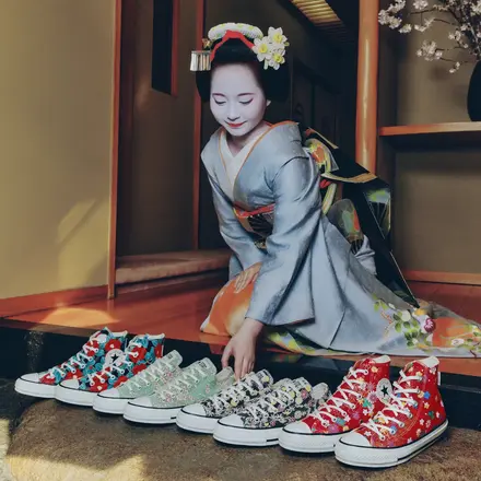 【国内4月23日発売予定】 京都一布や × コンバース オールスター "一布や" 4色