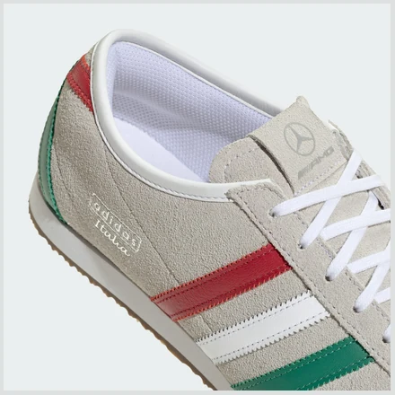 【国内5月1日発売予定】 メルセデス AMG ペトロナス F1 チーム × アディダス イタリア 70S メルセデス クラウド ホワイト/ボールド グリーン/パワー レッド(KJ1199)