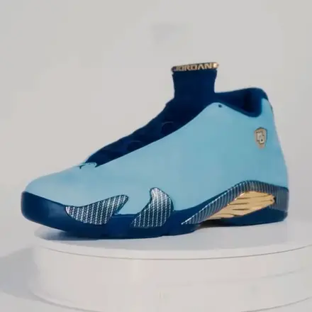 【非売品】 ナイキ エアジョーダン 14 PE "マーケット" ライトブルー/ネイビー/ゴールド