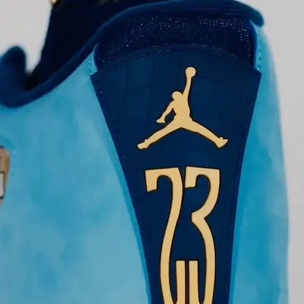 【非売品】 ナイキ エアジョーダン 14 PE "マーケット" ライトブルー/ネイビー/ゴールド