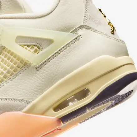 【国内7月10日発売予定】ナイキ ウィメンズ エアジョーダン 4 "バーズ オブ パラダイス" ココナッツ ミルク/メタリック ゴールド/モスリン/ブライト マンゴー/サンダイアル/ブラック(HV0823-101)