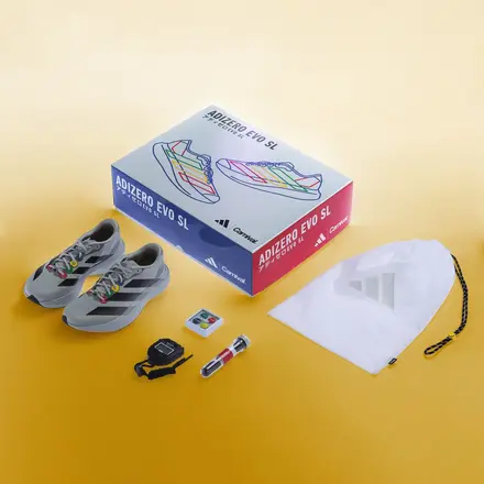 【海外7月22日発売開始】カーニバル × アディダス アディゼロ エヴォ SL "ザ・グレー コンソール"(KI0025)