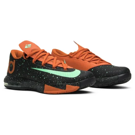 【海外12月1日発売予定】ナイキ KD 6 "テキサス" ブラック/グリーン グロー-アーバン オレンジ-フットボール グレー(IQ0145-001)