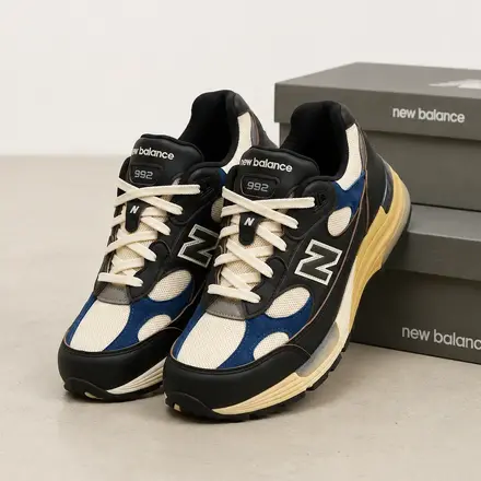 【2026年発売予定】 ニューバランス メイド イン USA 992 ブラック/タートルドーブ/NBネイビー(U992LB)