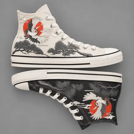コンバース オールスター JB HI "鶴と松" 2色
