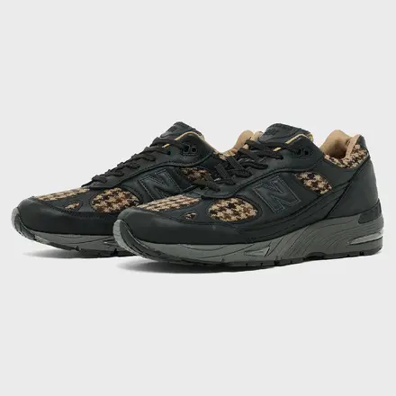 【海外11月1日発売予定】ニューバランス 991 メイド イン UK "ツイード ラックス レザー" ブラック/ベージュ(M991HT1)