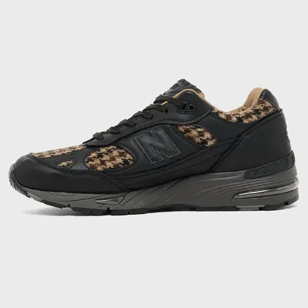 【海外11月1日発売予定】ニューバランス 991 メイド イン UK "ツイード ラックス レザー" ブラック/ベージュ(M991HT1)