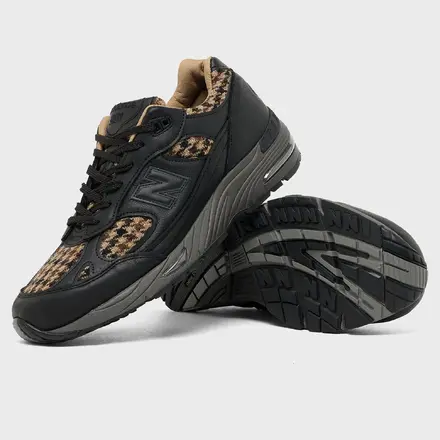 【海外11月1日発売予定】ニューバランス 991 メイド イン UK "ツイード ラックス レザー" ブラック/ベージュ(M991HT1)